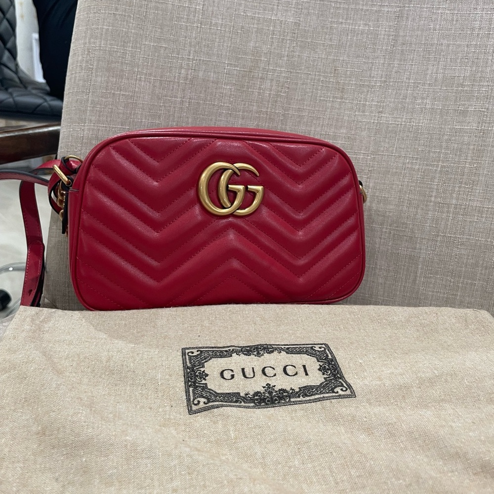 Gucci Red Quilted Crossbody Bag
